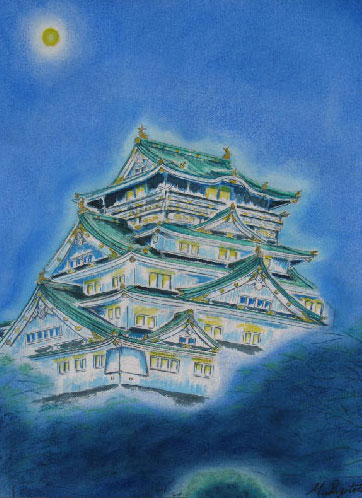 第15回悠彩会出展作品 大阪城シリーズ「月光」