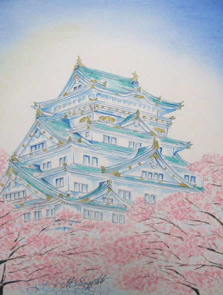 悠彩会有志展出展作品 「大阪城 春映」