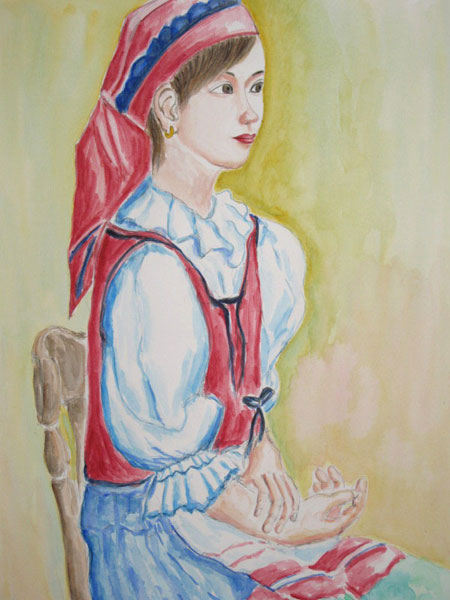 チェコ コスチュームの女性