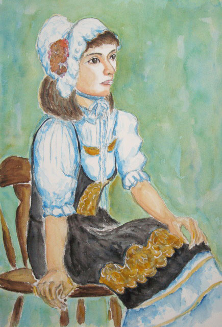 スイス民族衣装の女性