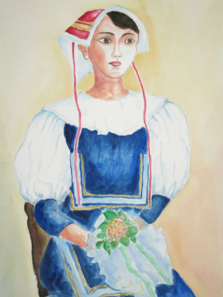 民族衣装の女性