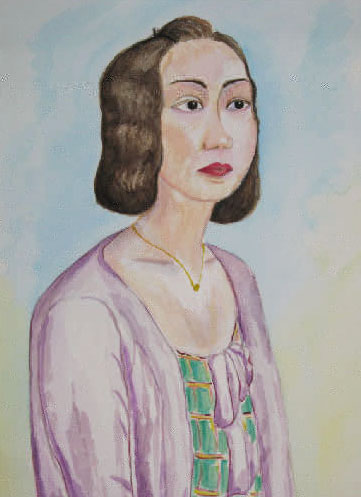 カーデガンの女性