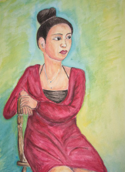 ワンピースの女性