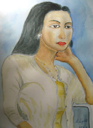 ポーズする女性