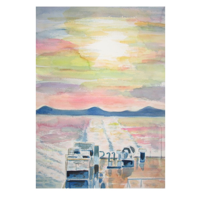 国東半島の黄昏　船上より