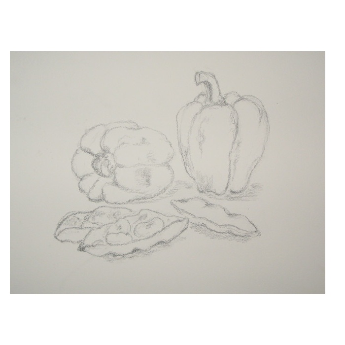 デッサン　ピーマン